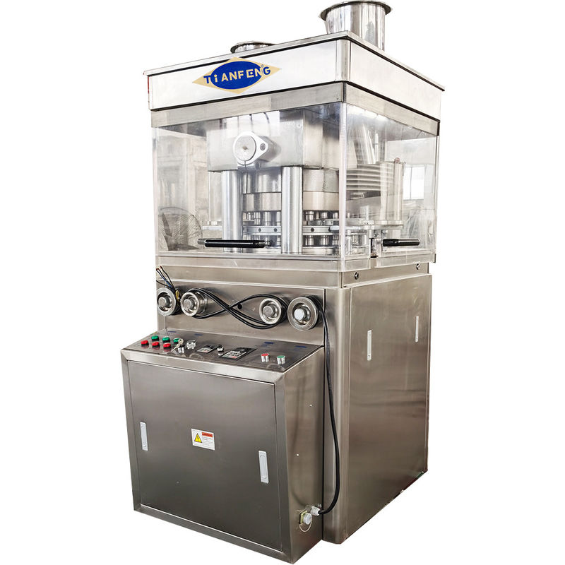 Máquina rotativa de presionar tabletas para una presión máxima de 100Kn y una capacidad de producción de 75000 piezas/h